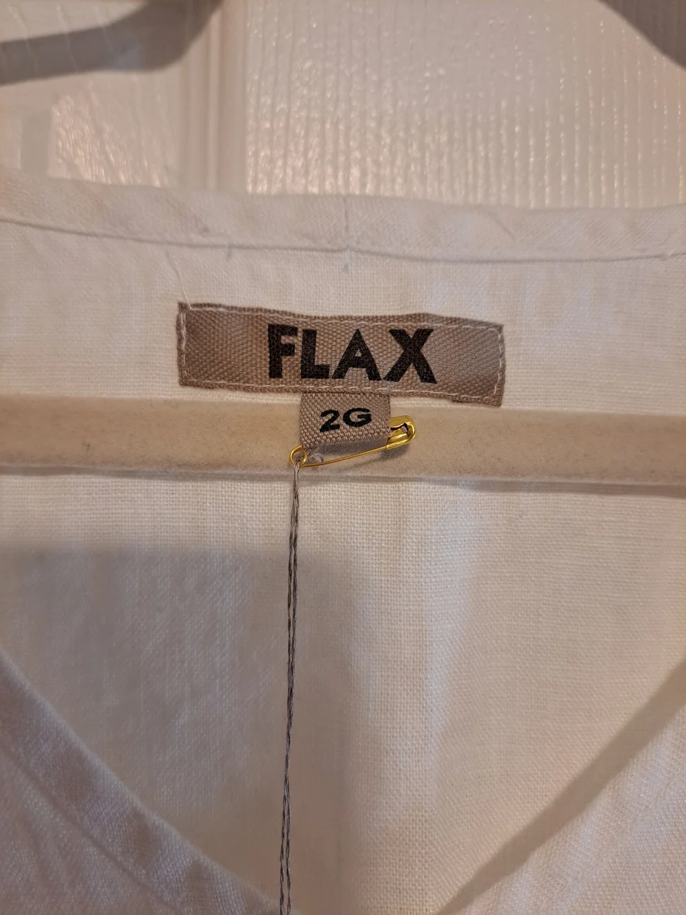 Flax White Short Sleeve Linen V-Neck Top - Picture 2 of 6